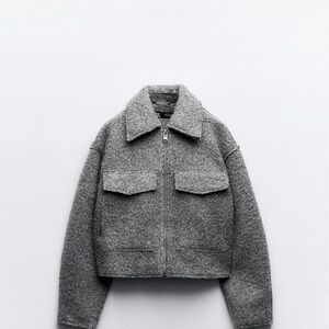 Zara Cropped Boucle Jacket